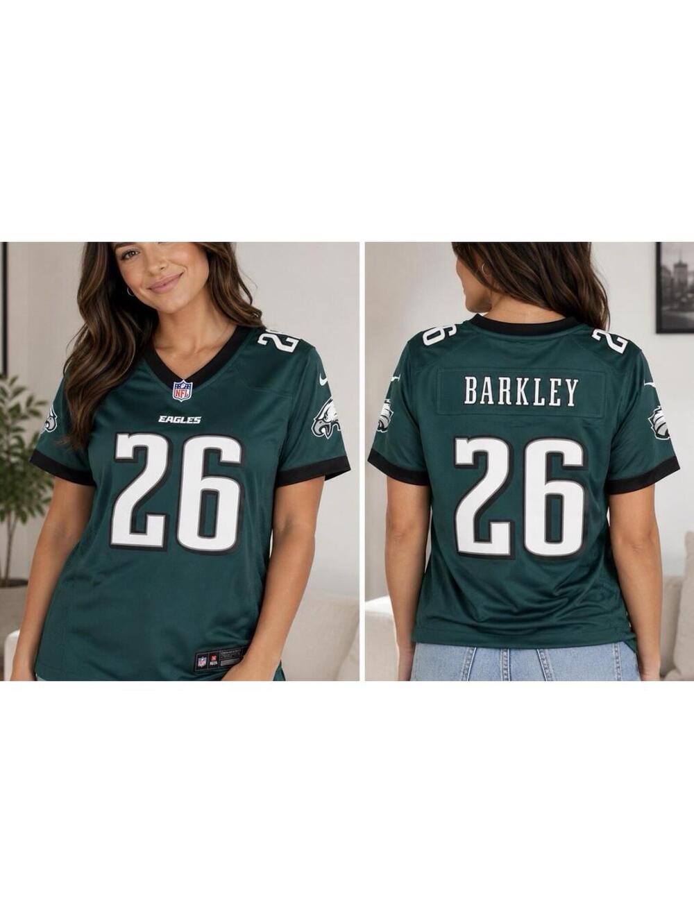 Nike Philadelphia Eagles Saquon Barkley #26 Women’s Medium NFL Jersey Green